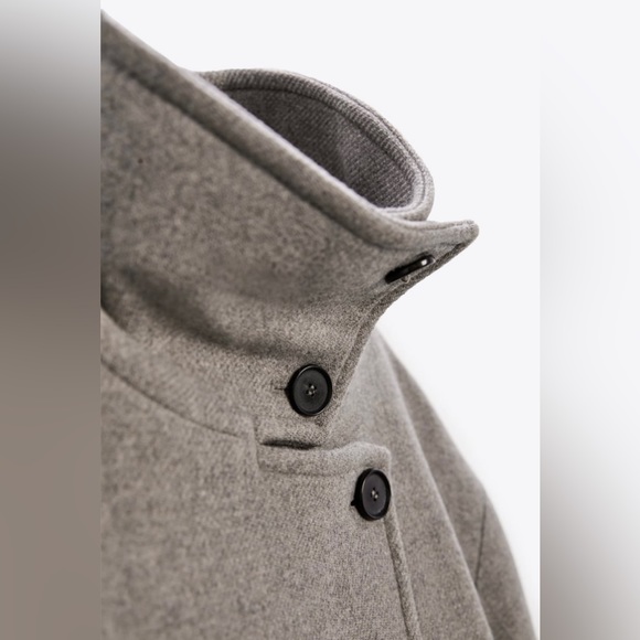 Zara Wool Blend Oversize Coat - Picture 3 of 14